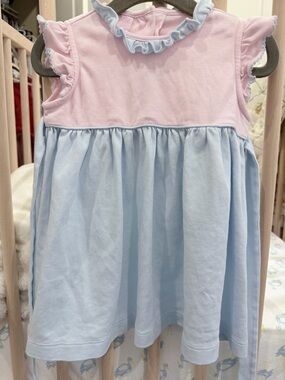 Petit Bebe Bella Knit Dress - Pink/Blue Big Sister 2